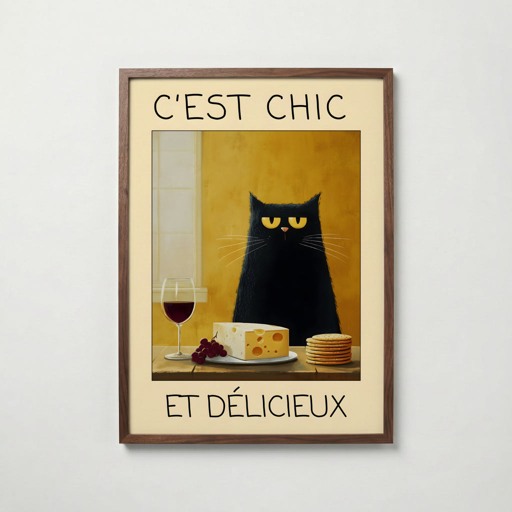 French Gourmet Cat Poster
