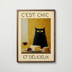 French Gourmet Cat Poster