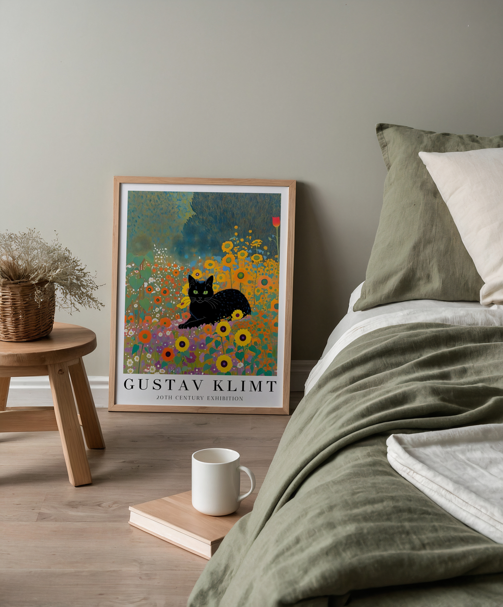 Gustav Klimt Garden Cat Poster – poster väggdekoration inredning – Affischer hos Bozetto