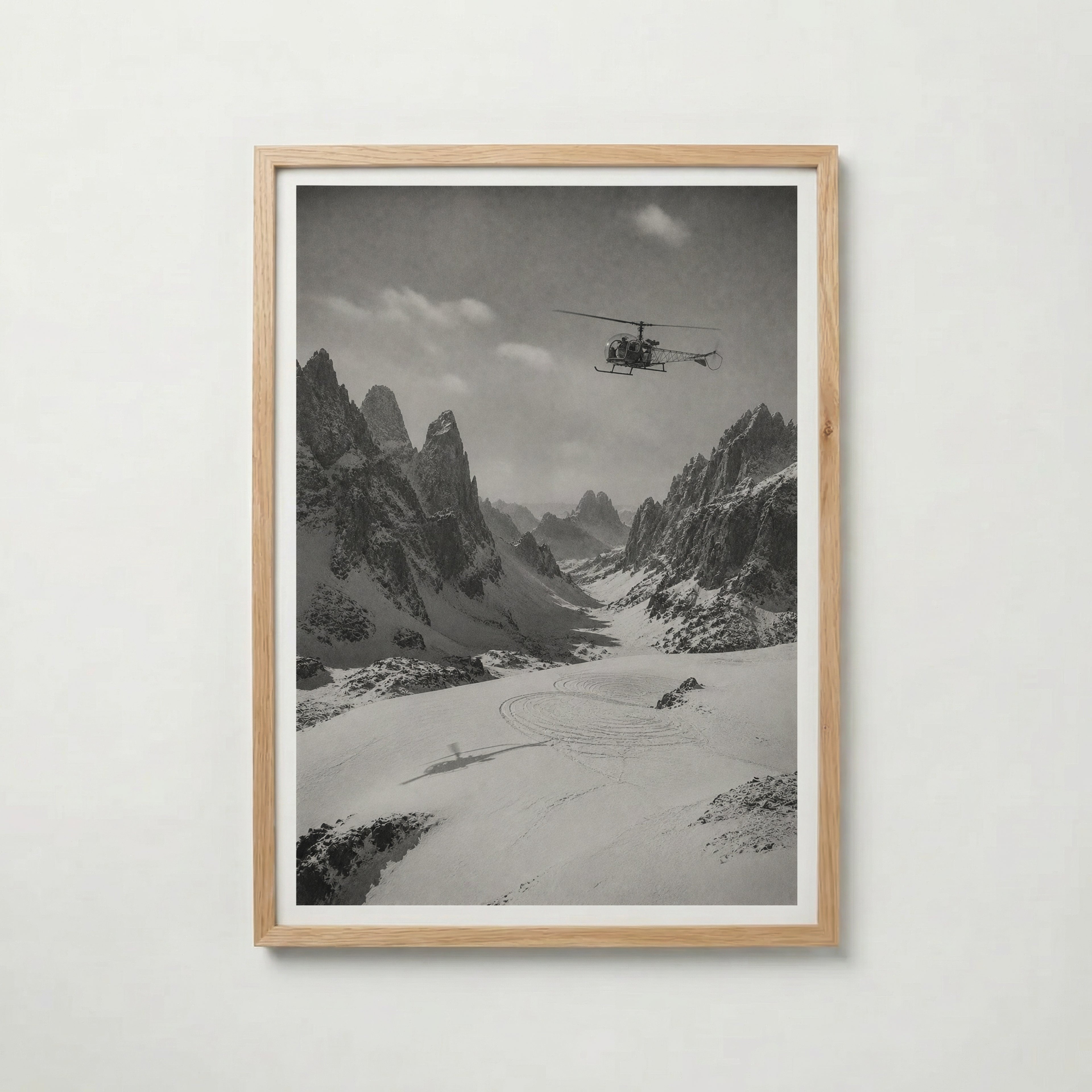 Helicopter Over the Dolomites Poster