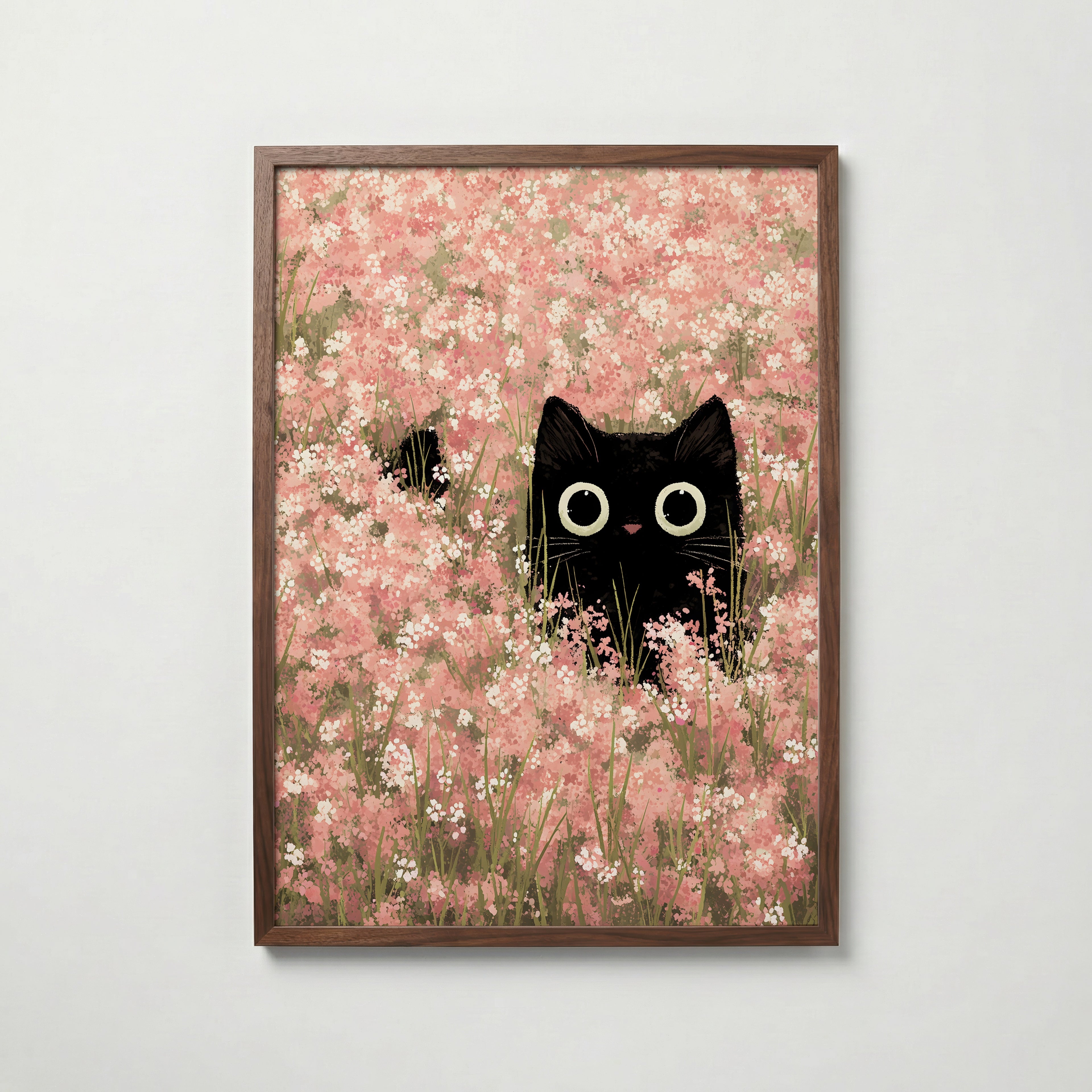 Hidden Blossom Cat Poster – modern väggdekoration – köp poster online Bozetto