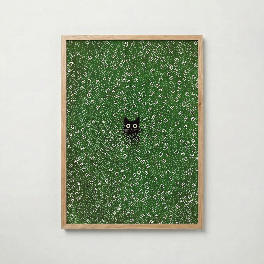 Hidden Meadow Cat Poster affisch – köp poster online – Bozetto väggdekoration
