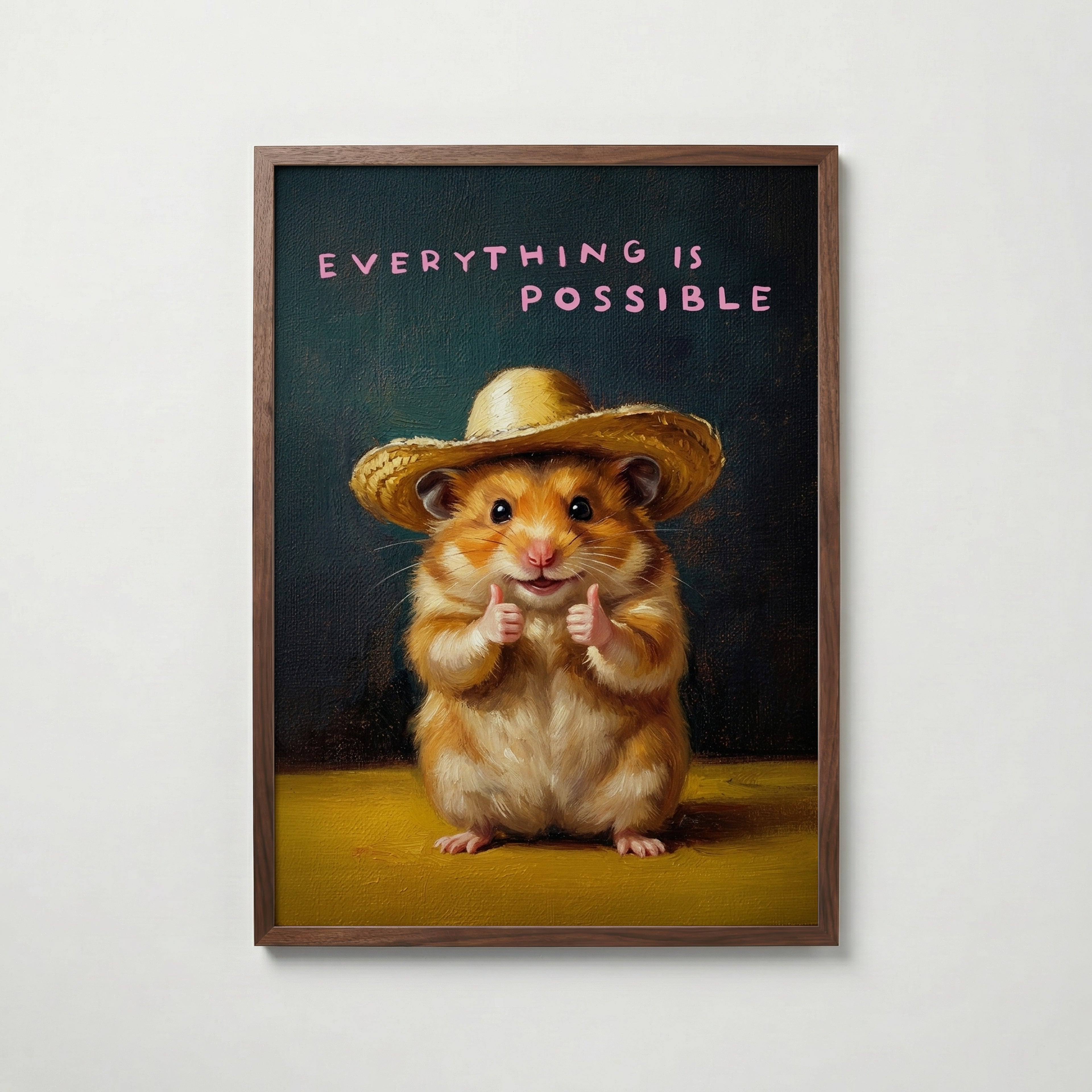 Hopeful Hamster Poster i vardagsrumsmiljö