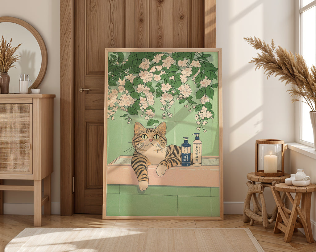Bath Cat Poster – poster på vägg inredning