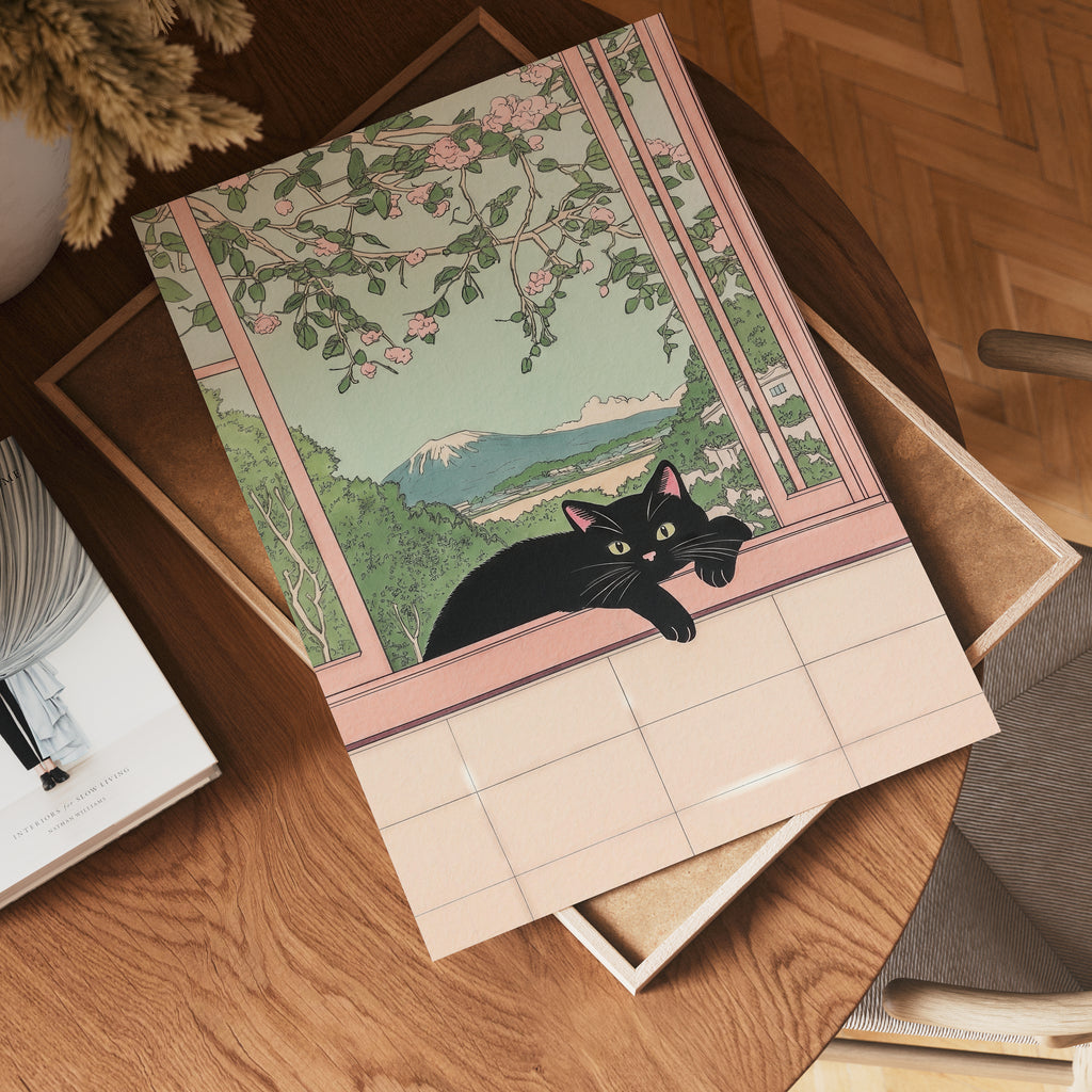 Black Cat View Poster – poster väggdekoration