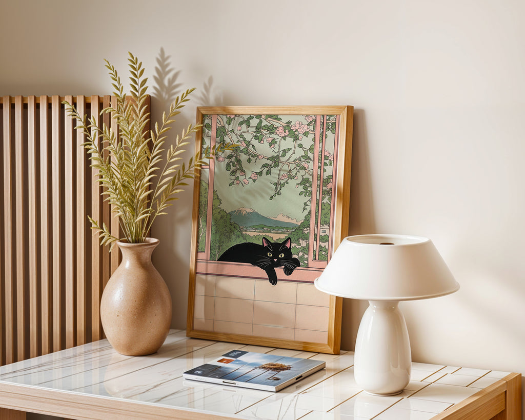 Black Cat View Poster – poster på vägg inredning