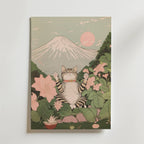 Cat Under Mount Fuji Poster
