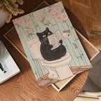 Black Cat Morning Routine Poster – poster väggdekoration