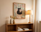 Black Cat Morning Routine Poster – poster på vägg inredning