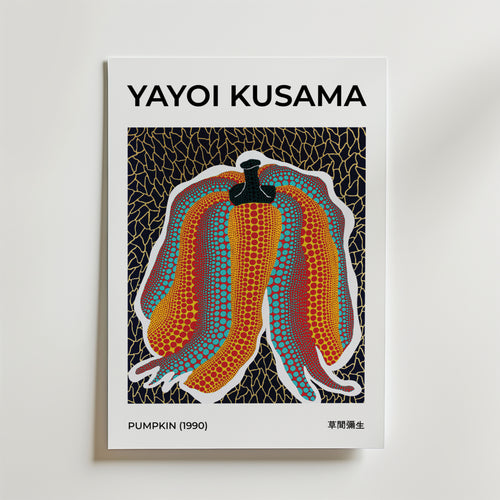 Yayoi Kusama Pumpkin 2002 No.2 affisch på neutral bakgrund – poster från Bozetto