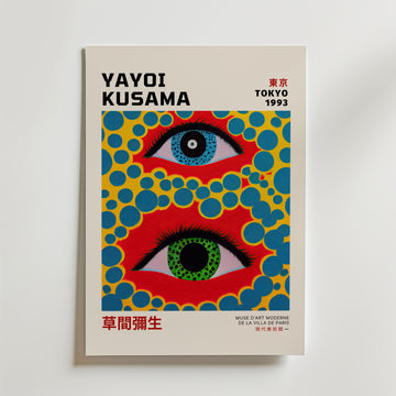 Yayoi Kusama Eye Poster – Tryckt på FSC-certifierat premiumpapper med en lyxigt matt yta, vilket framhäver motivets