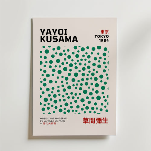 Yayoi Kusama Belros – stilfullt konsttryck från Bozetto, tryckt på matt finpapper