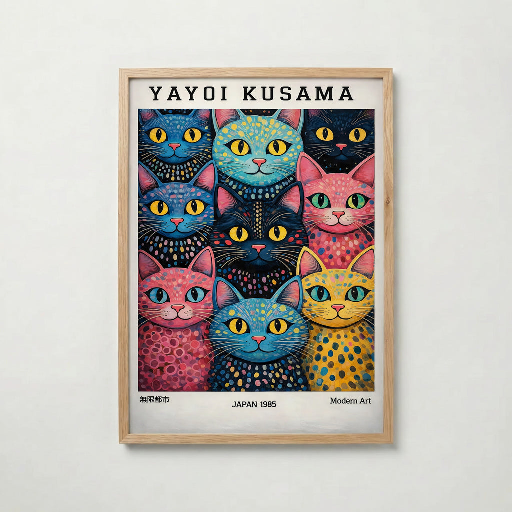 Yayoi Kusama Polka Dot Cat Parade Poster affisch – köp poster online – Bozetto väggdekoration