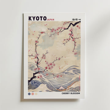 Kyoto Blossom Wave – stilfullt konsttryck från Bozetto, tryckt på matt finpapper