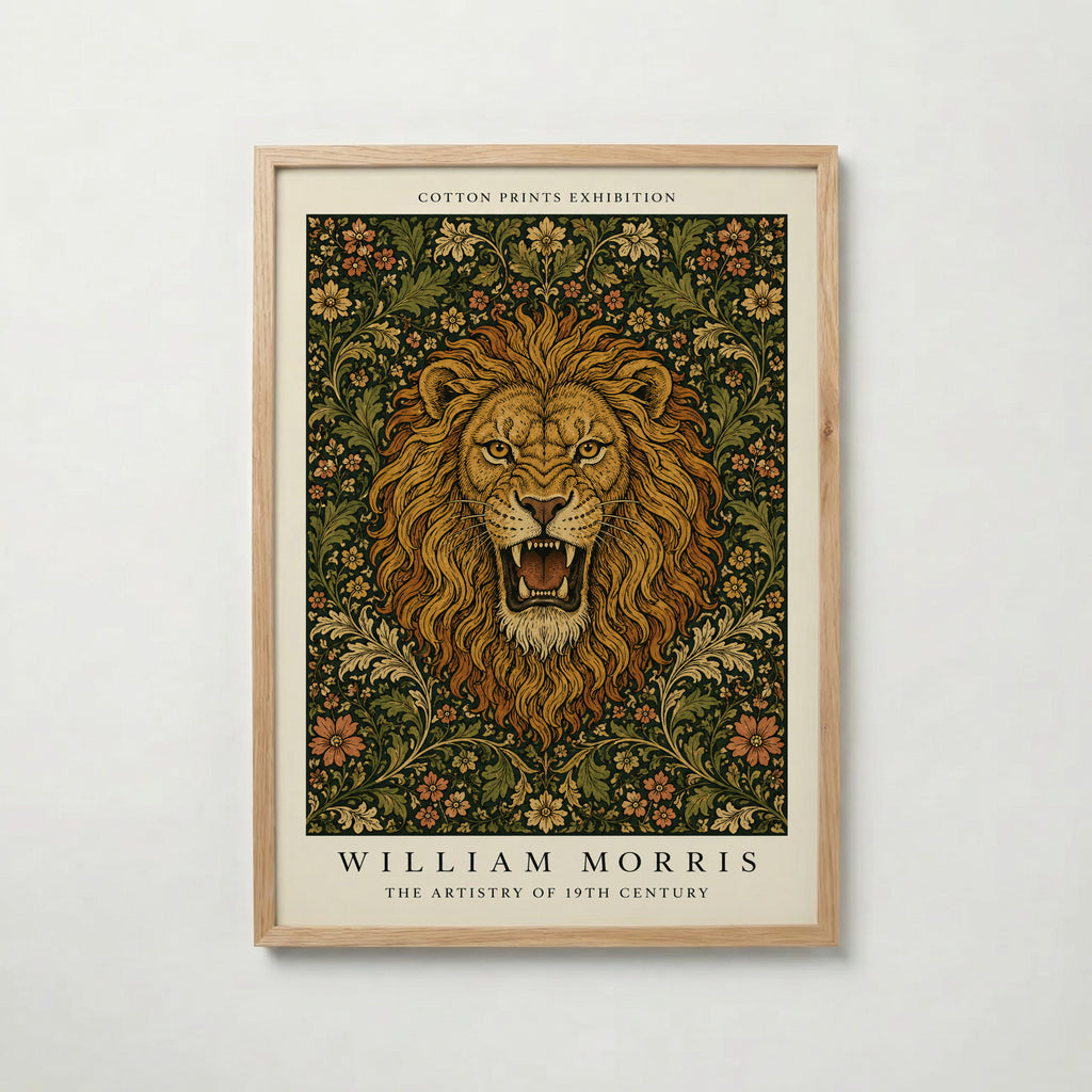 Lion in Bloom William Morris Poster