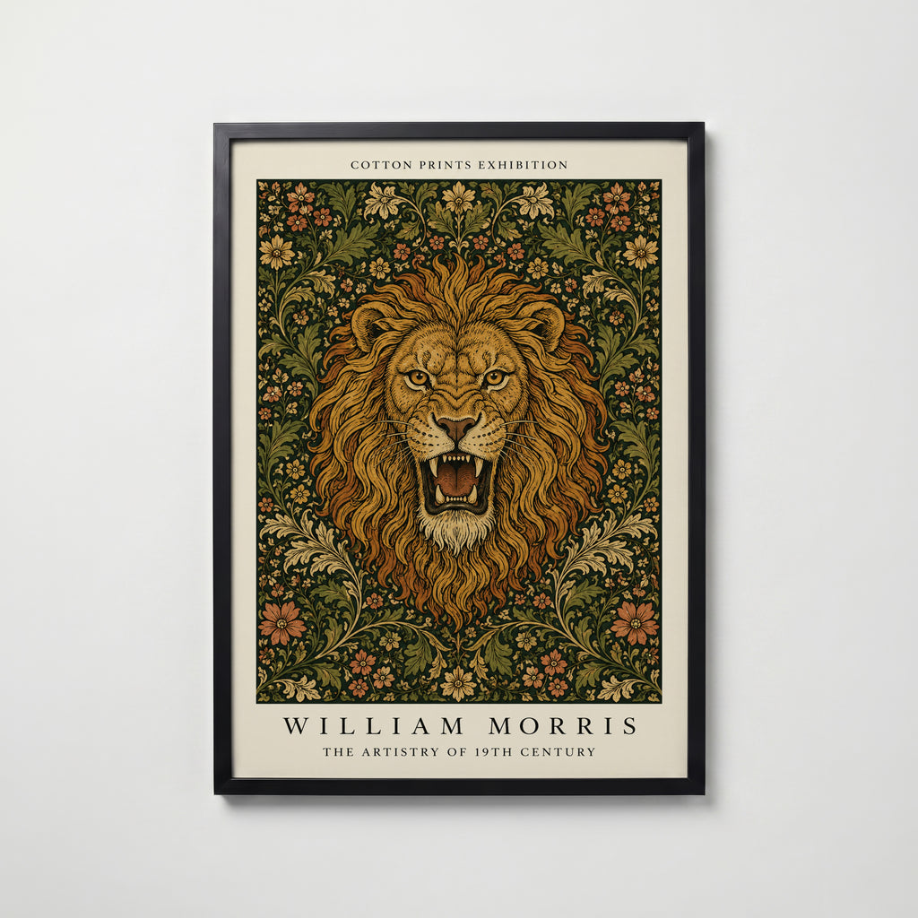 Lion in Bloom William Morris Poster