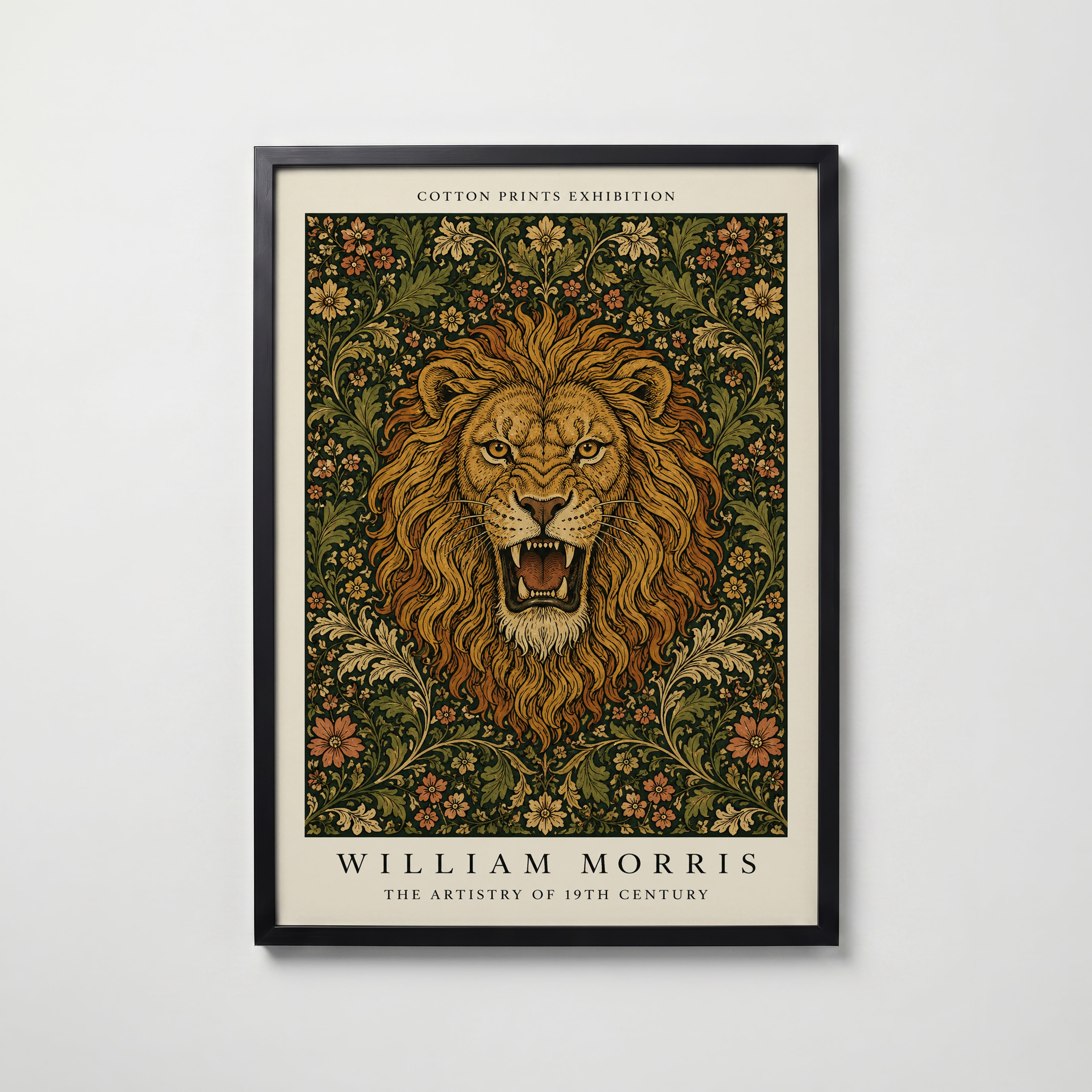 Lion in Bloom William Morris Poster