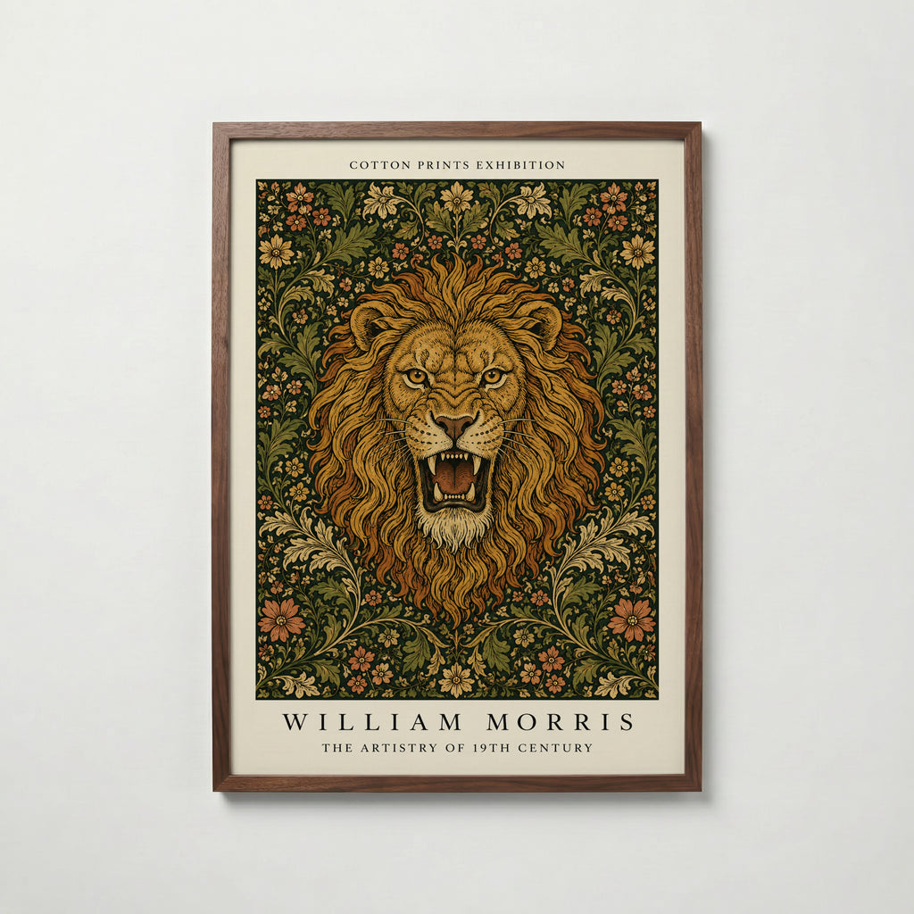 Lion in Bloom William Morris Poster