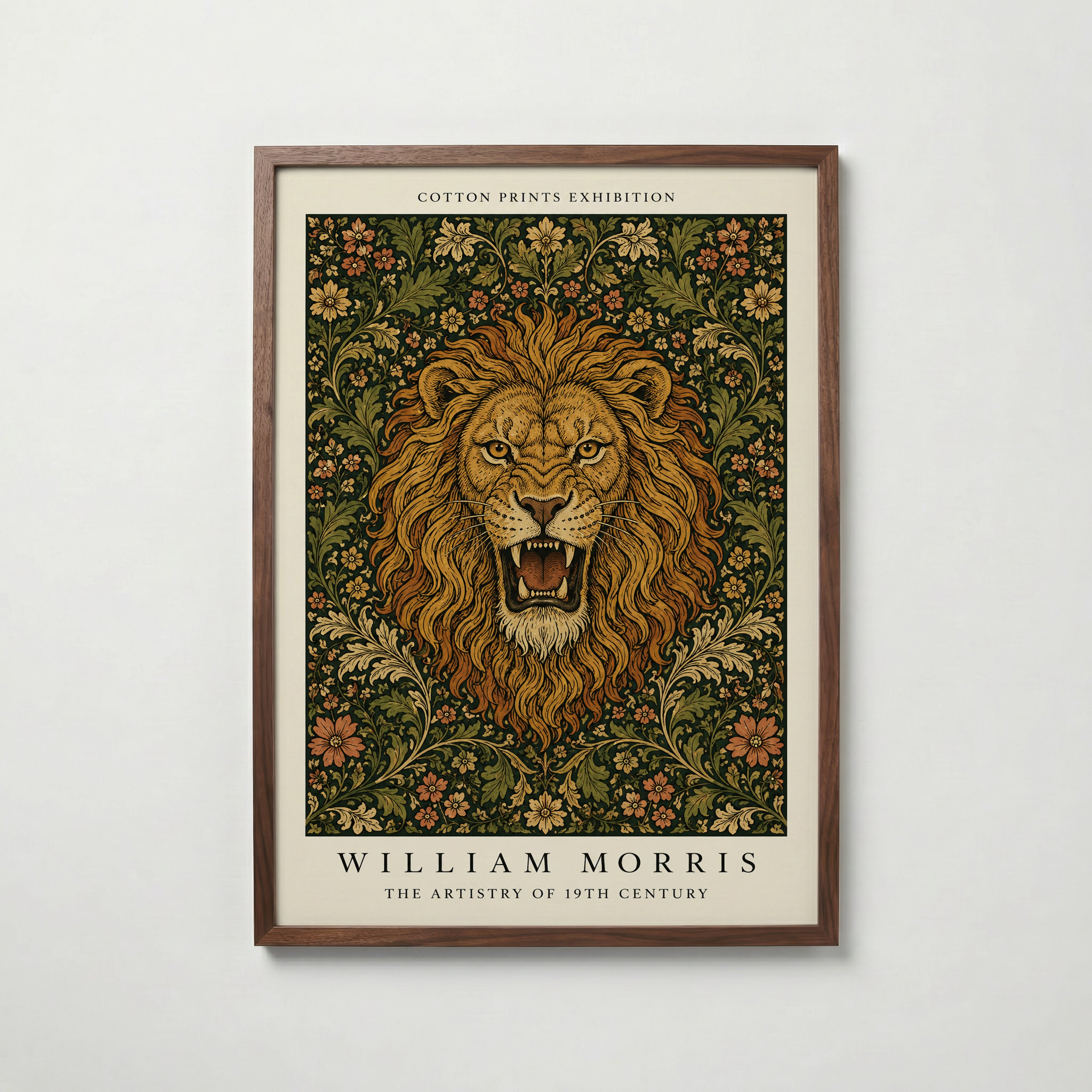 Lion in Bloom William Morris Poster