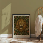 Lion in Bloom William Morris Poster