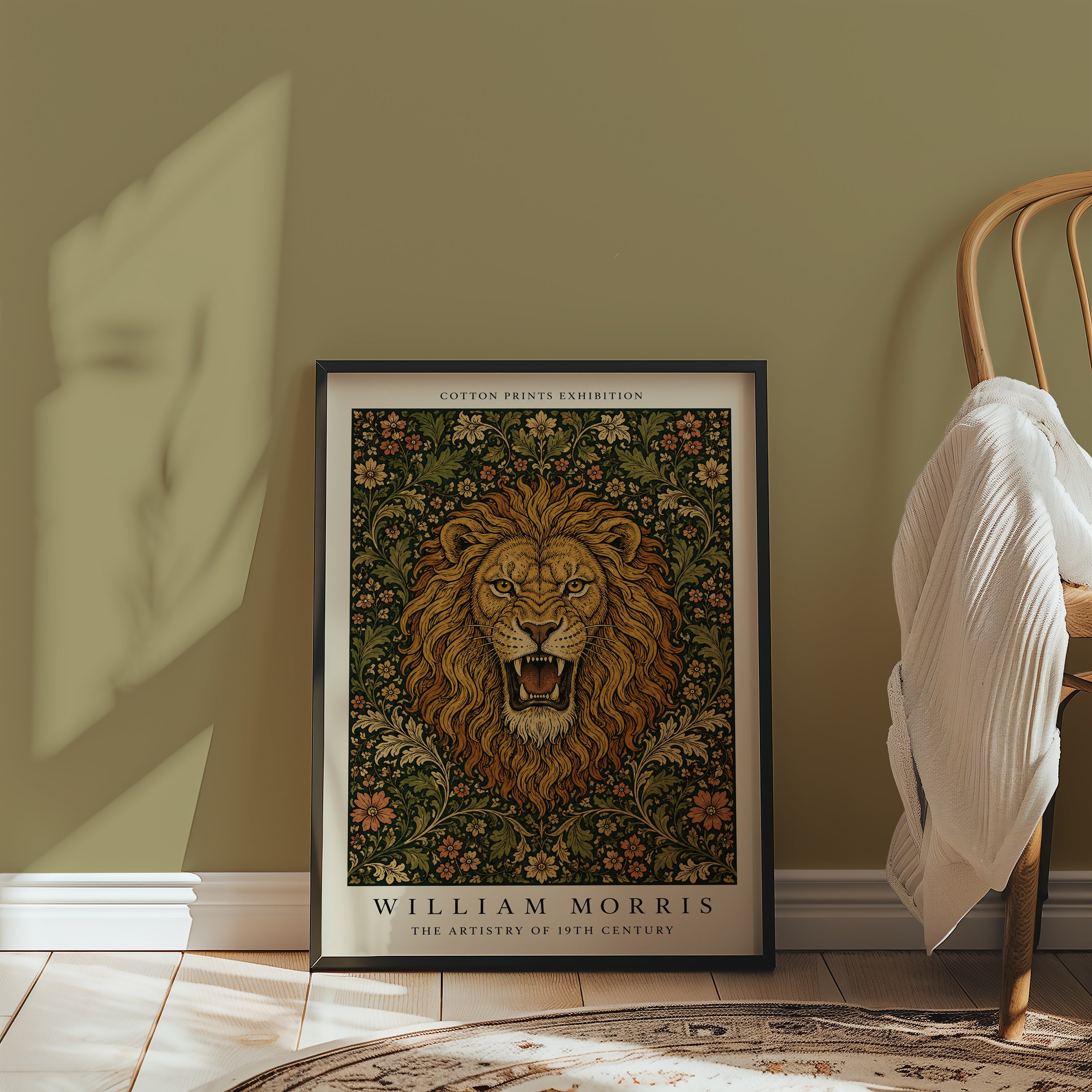 Lion in Bloom William Morris Poster