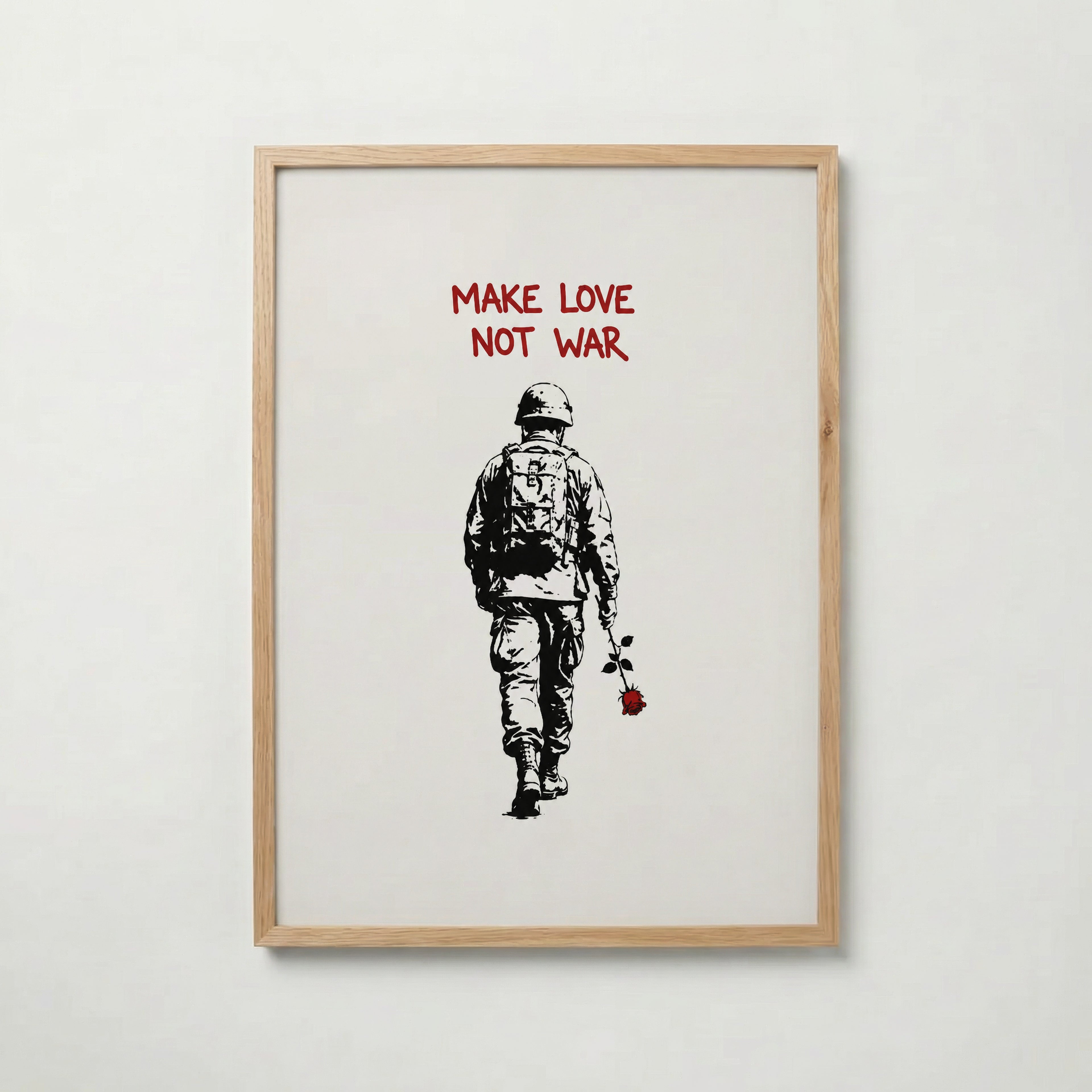 Love Not War Poster i ekram från Bozetto