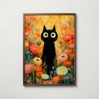 Midnight Bloom Cat Poster
