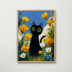 Midnight Meadow Cat Poster affisch – köp poster online – Bozetto väggdekoration