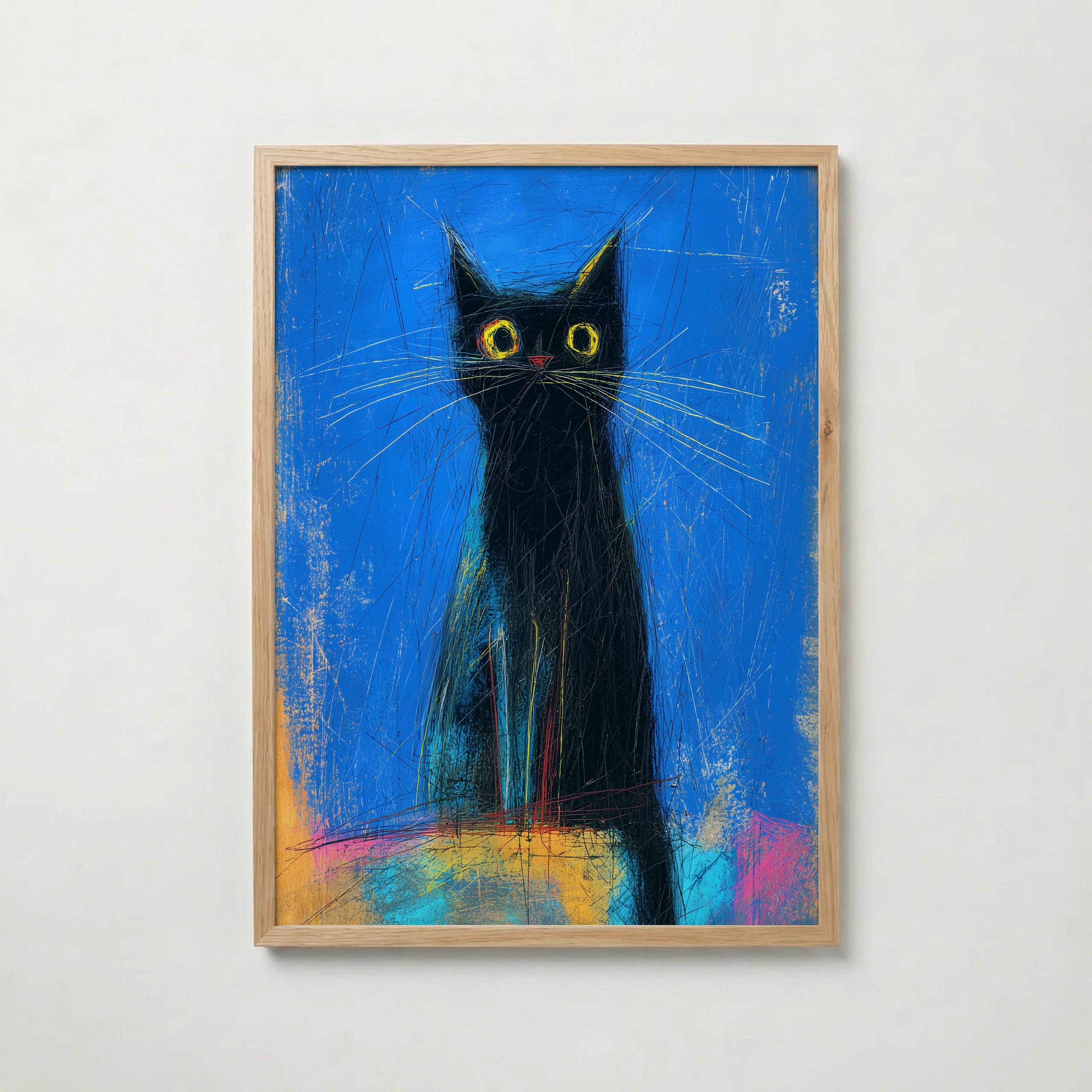Midnight Whisker Gaze poster visad rakt fram – Bozetto affisch i hög tryckkvalitet