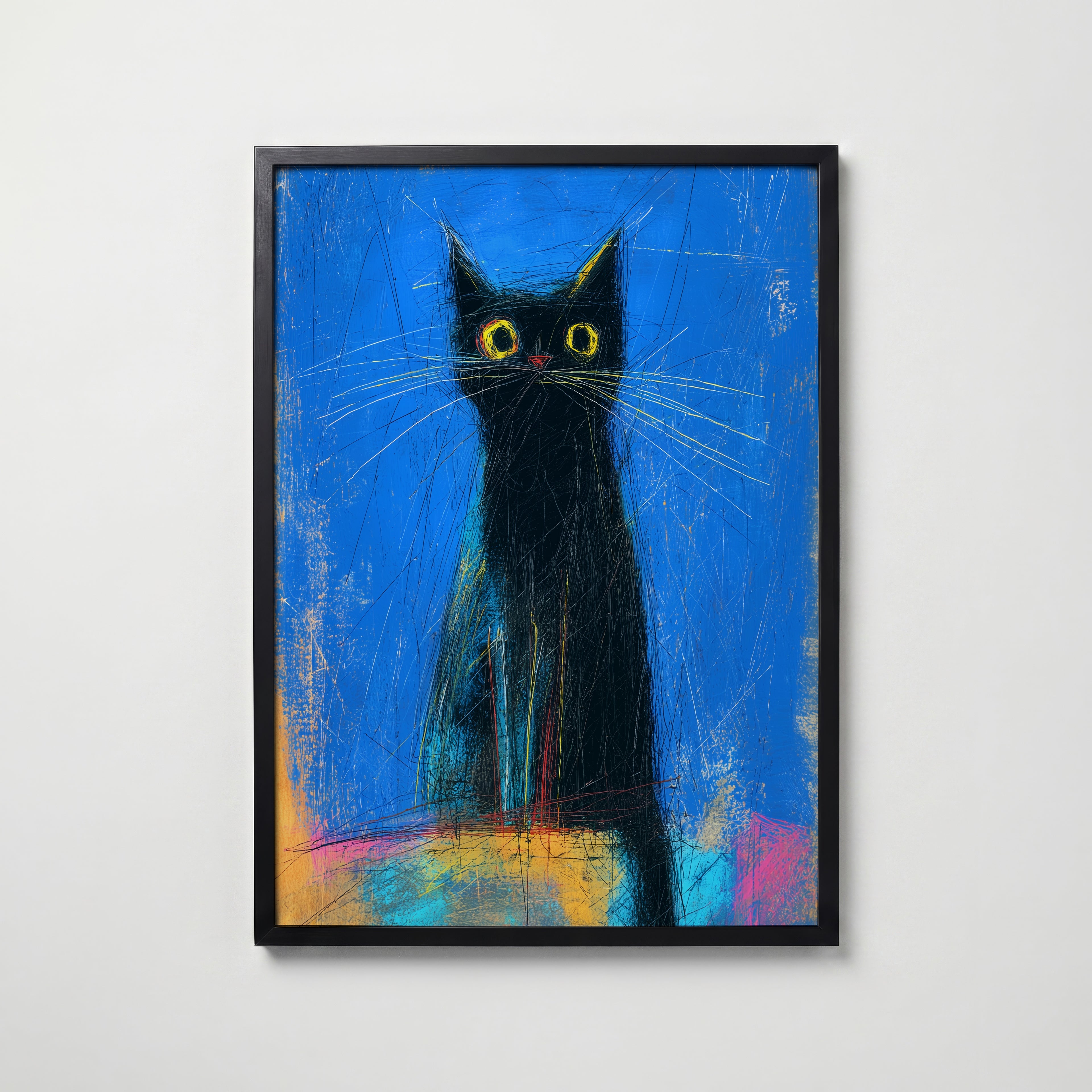 Midnight Whisker Gaze – affisch med snyggt motiv, köp enkelt hos Bozetto i flera storlekar