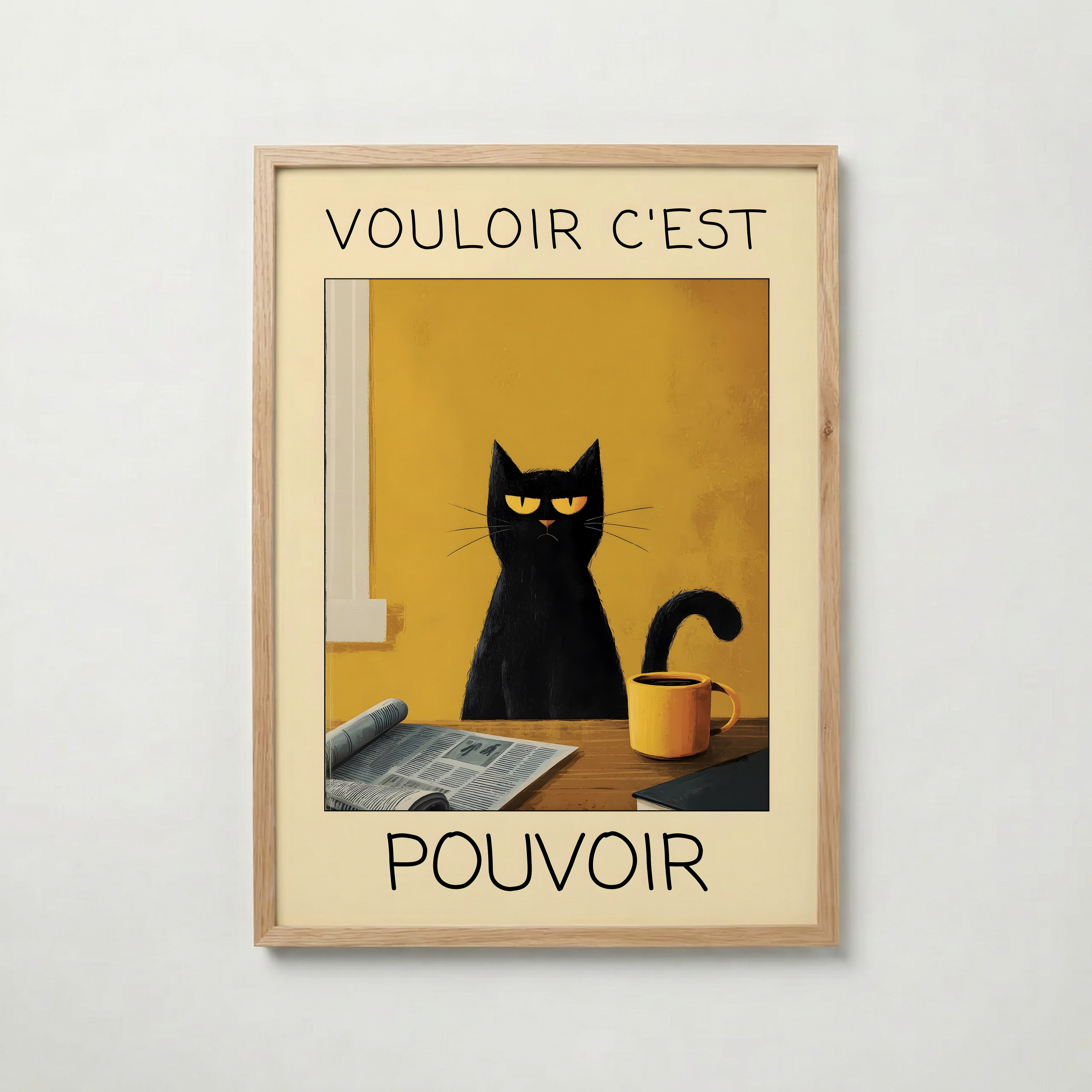 Morning Authority Cat Poster affisch – köp poster online – Bozetto väggdekoration
