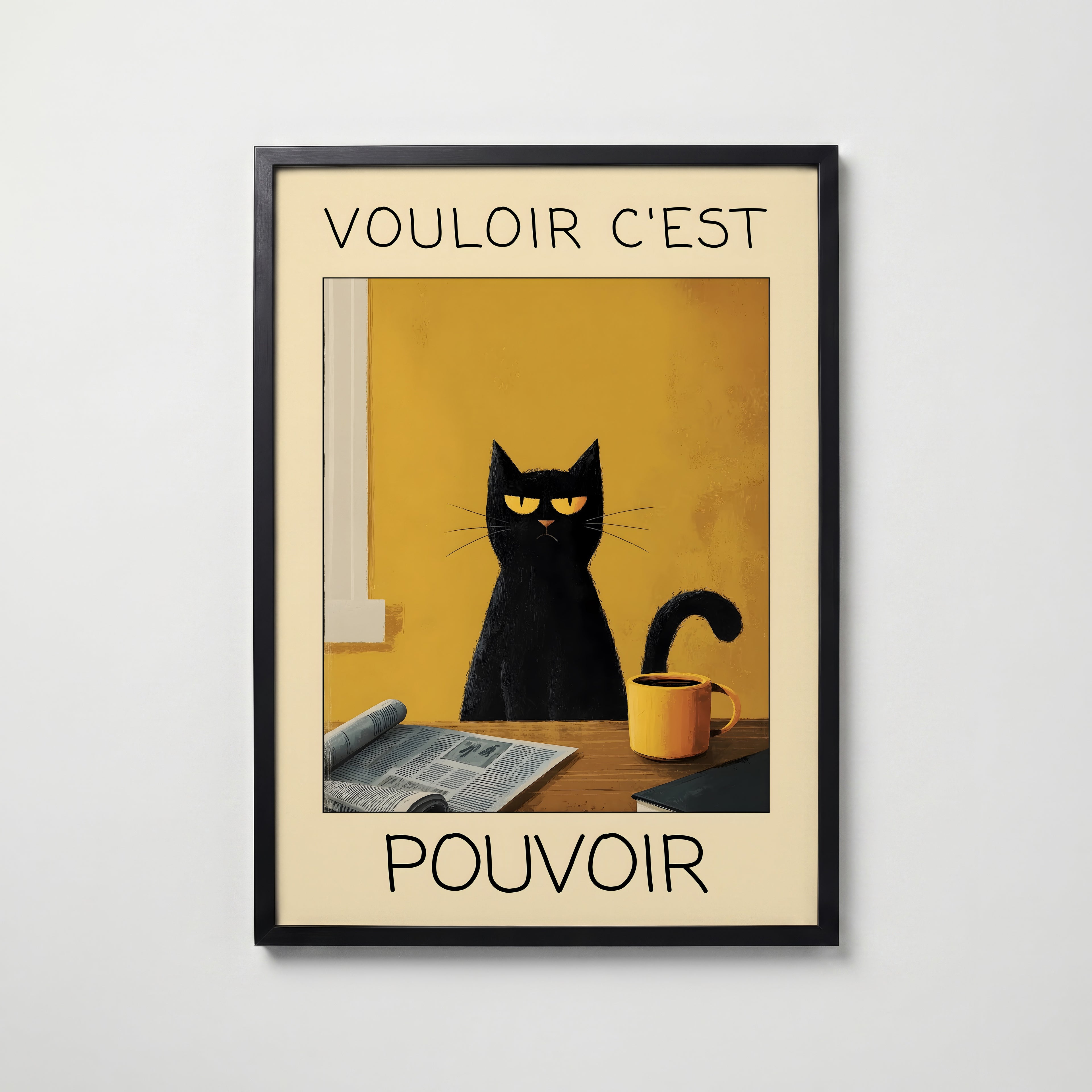Morning Authority Cat Poster poster – väggdekoration för hemmet – köp hos Bozetto