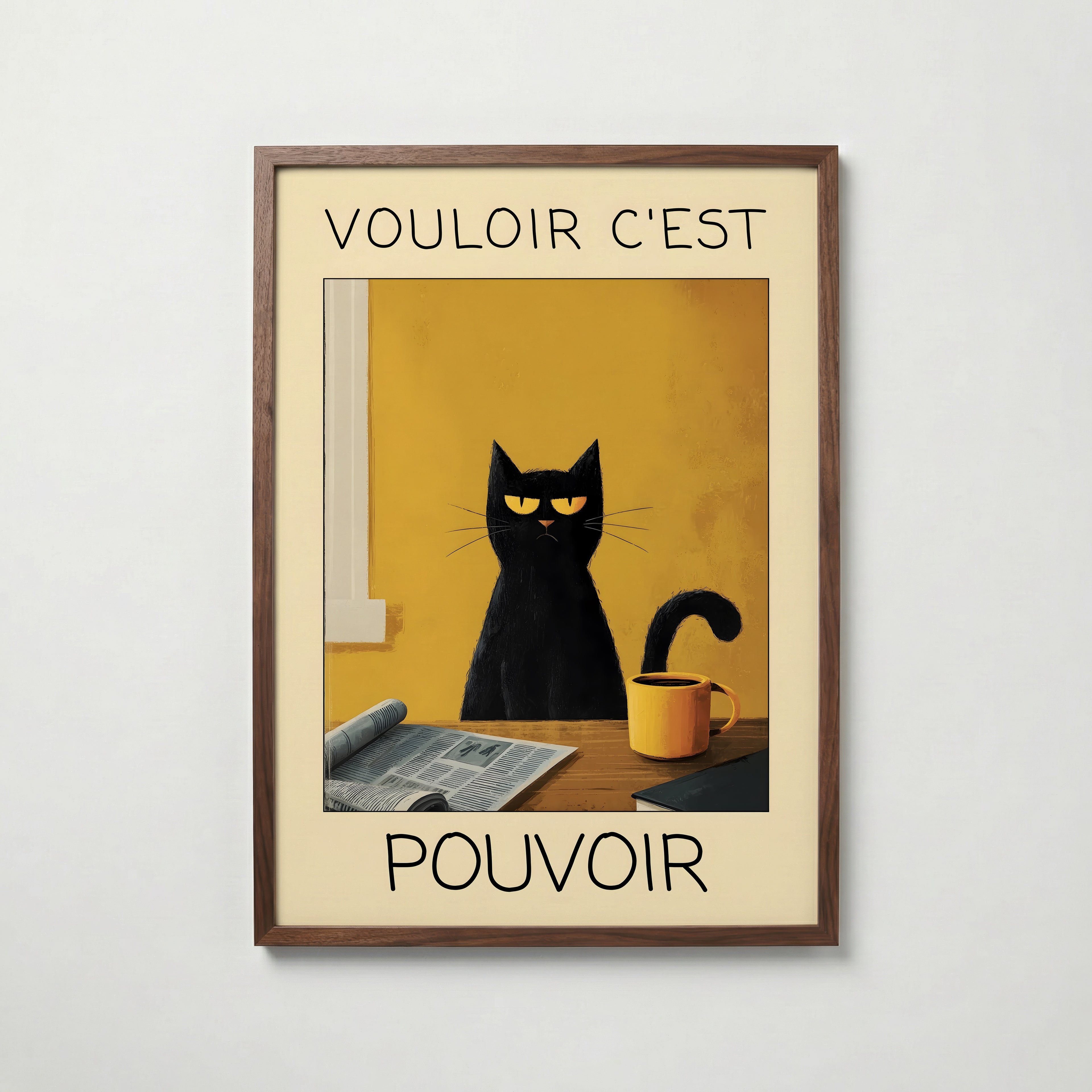Morning Authority Cat Poster – köp affisch till hemmet – Bozetto väggdekoration