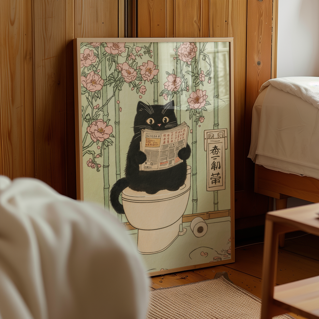 Cat Reading Time Poster