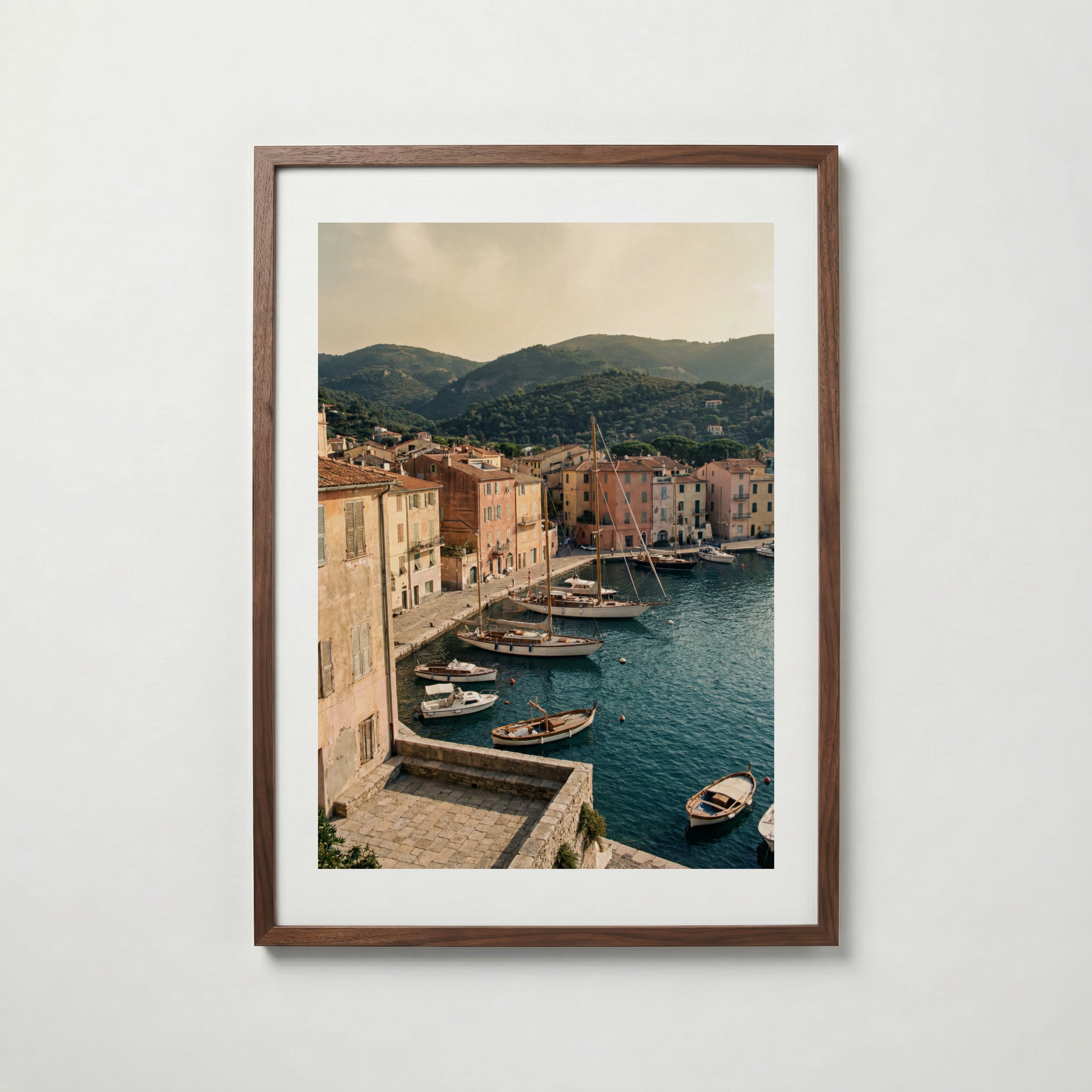 Mediterranean Port Elegance poster visad rakt fram – Bozetto affisch i hög tryckkvalitet