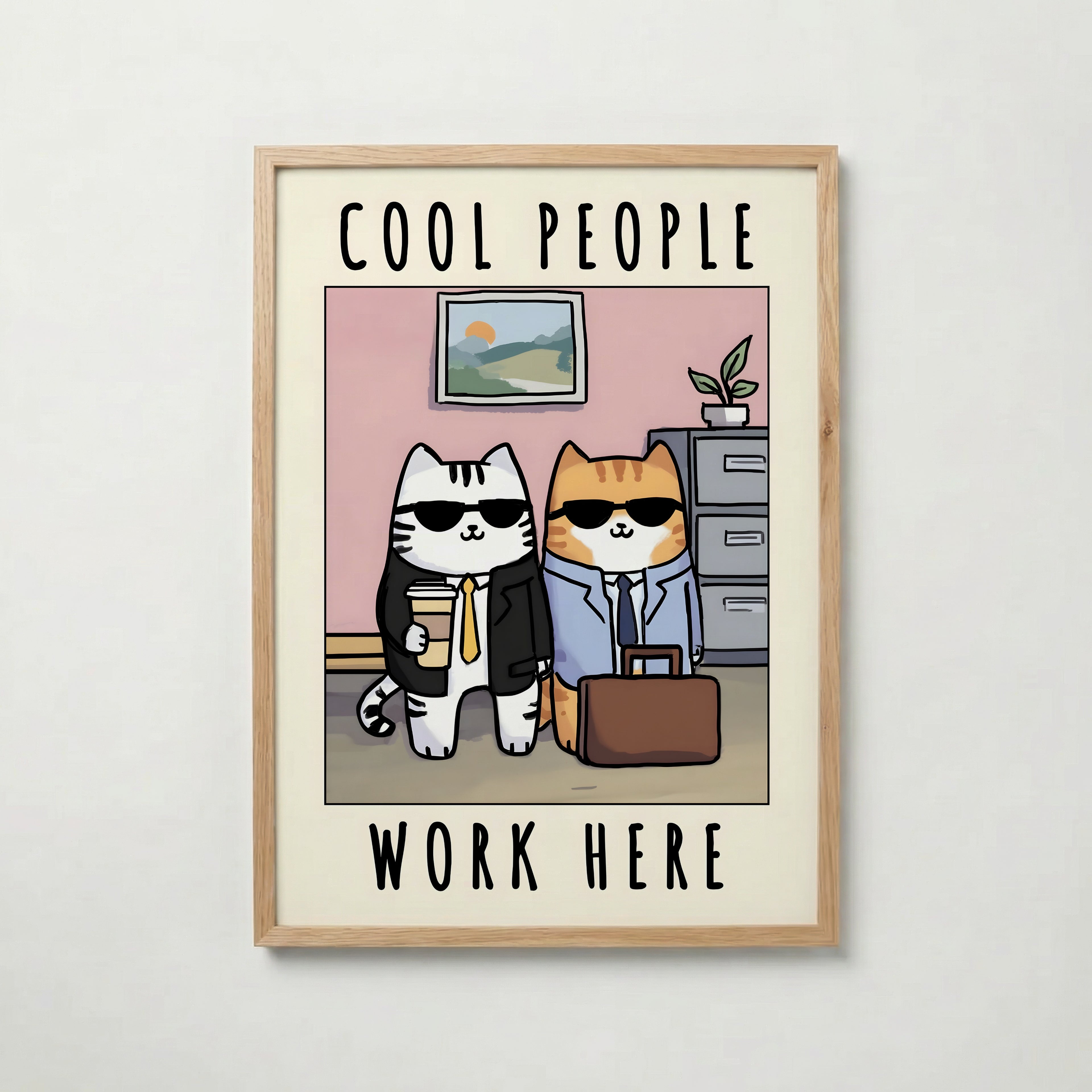 Office Cool Cats Poster affisch – köp poster online – Bozetto väggdekoration