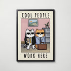 Office Cool Cats Poster poster – väggdekoration för hemmet – köp hos Bozetto