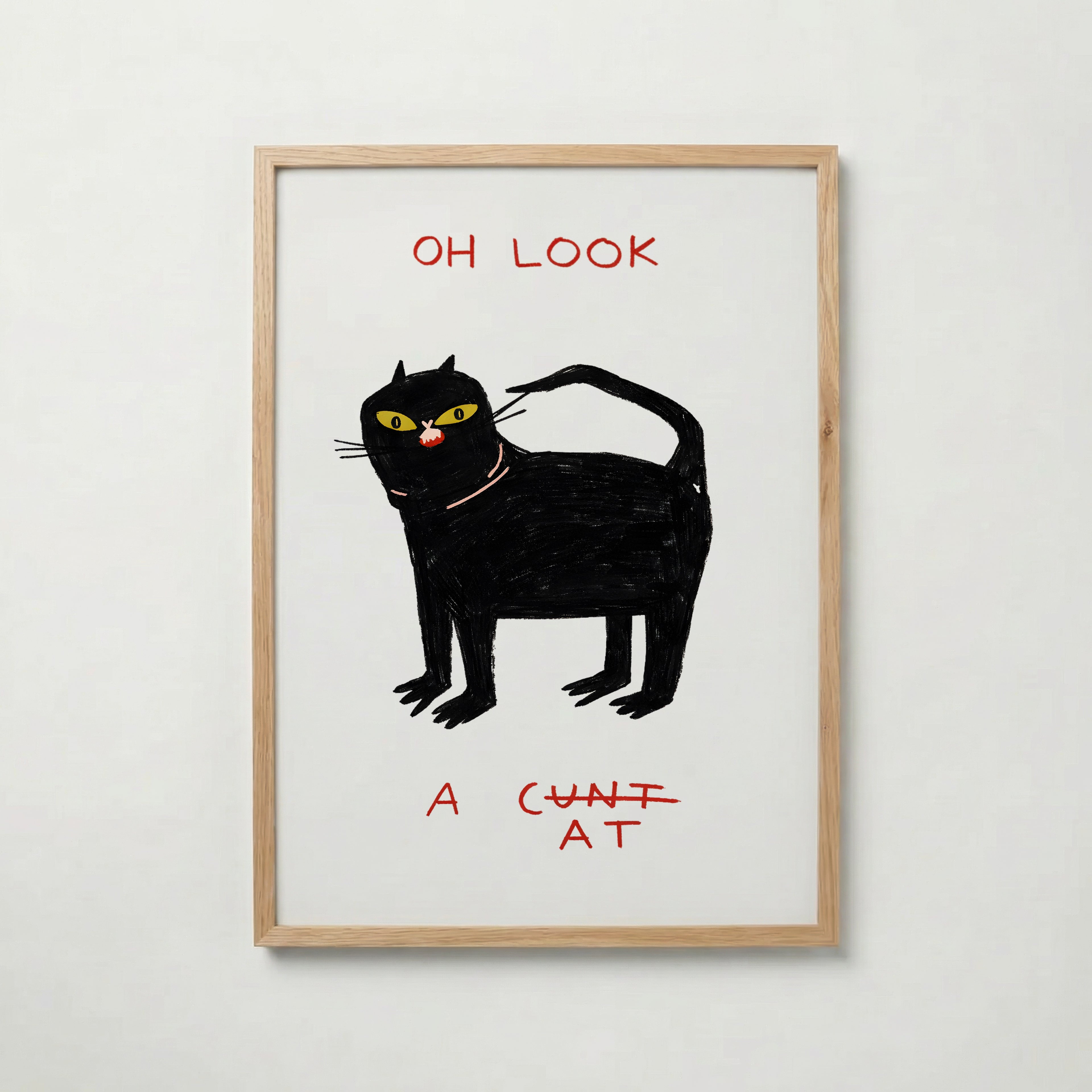 Oh Look Cat – stilfullt konsttryck från Bozetto, tryckt på matt finpapper i hög tryckkvalitet
