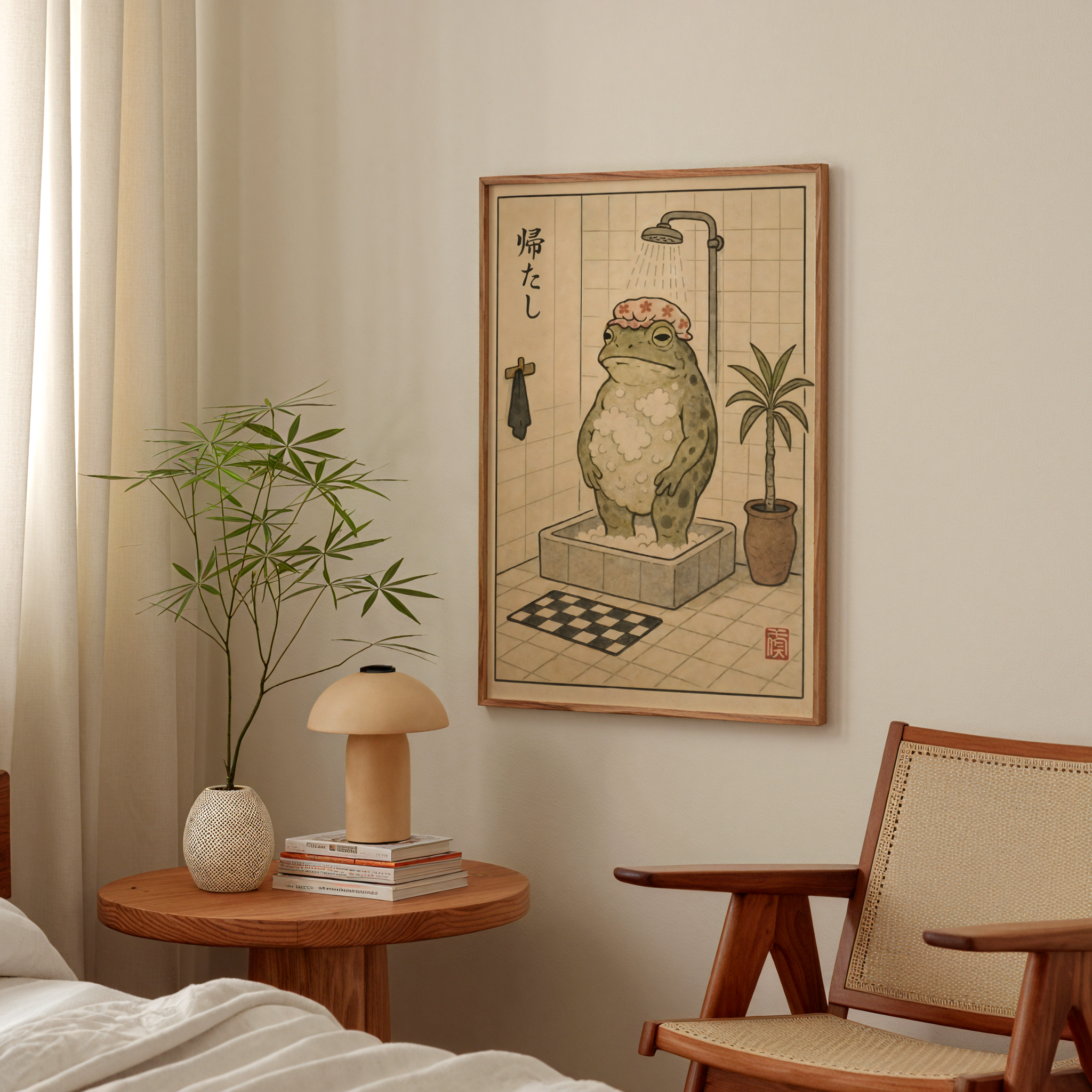 Evening Shower Frog Poster