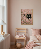 Hidden Blossom Cat Poster