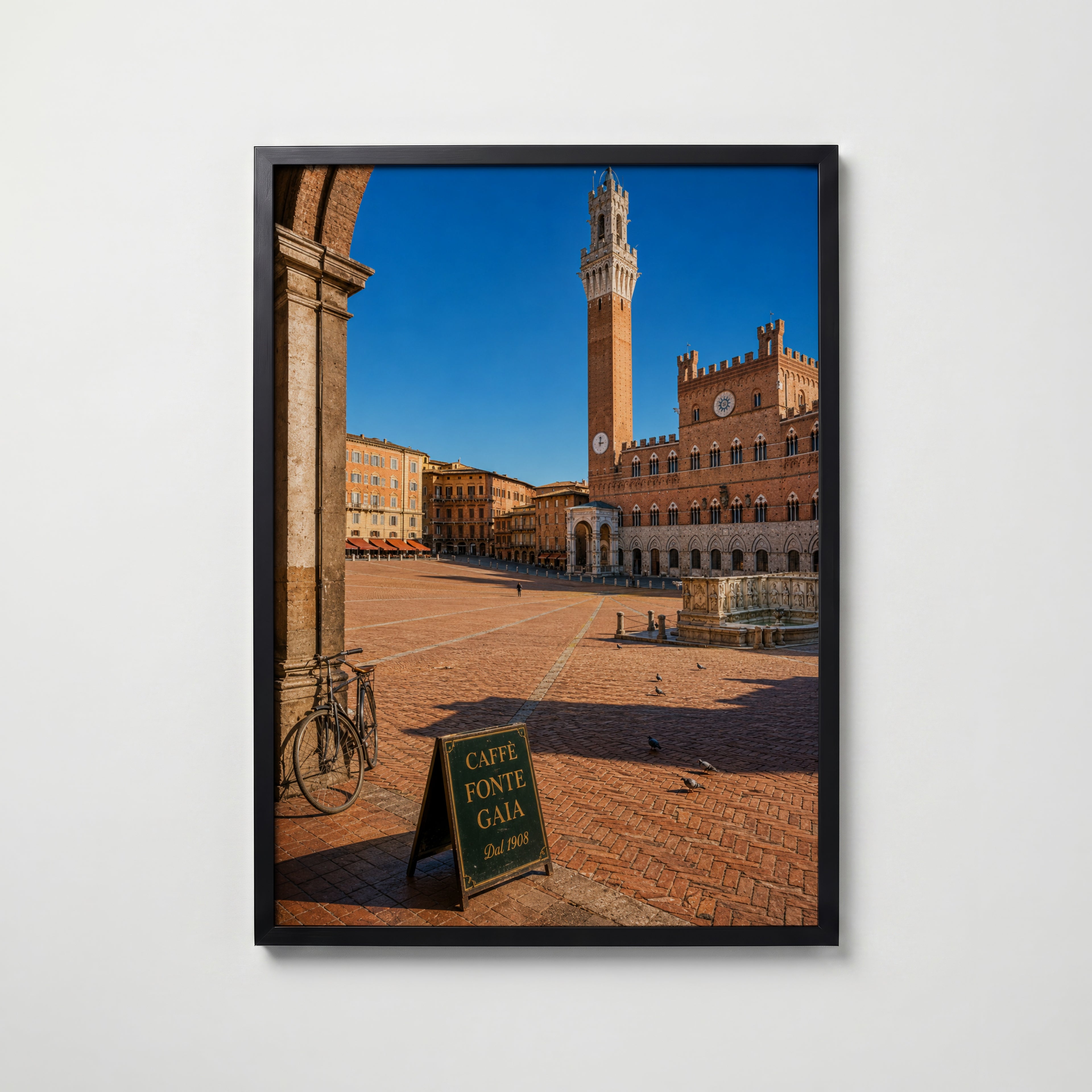 Marco Ricci Piazza del Campo Siena Poster – Sienas medeltida torg Piazza del Campo sett uppifrån