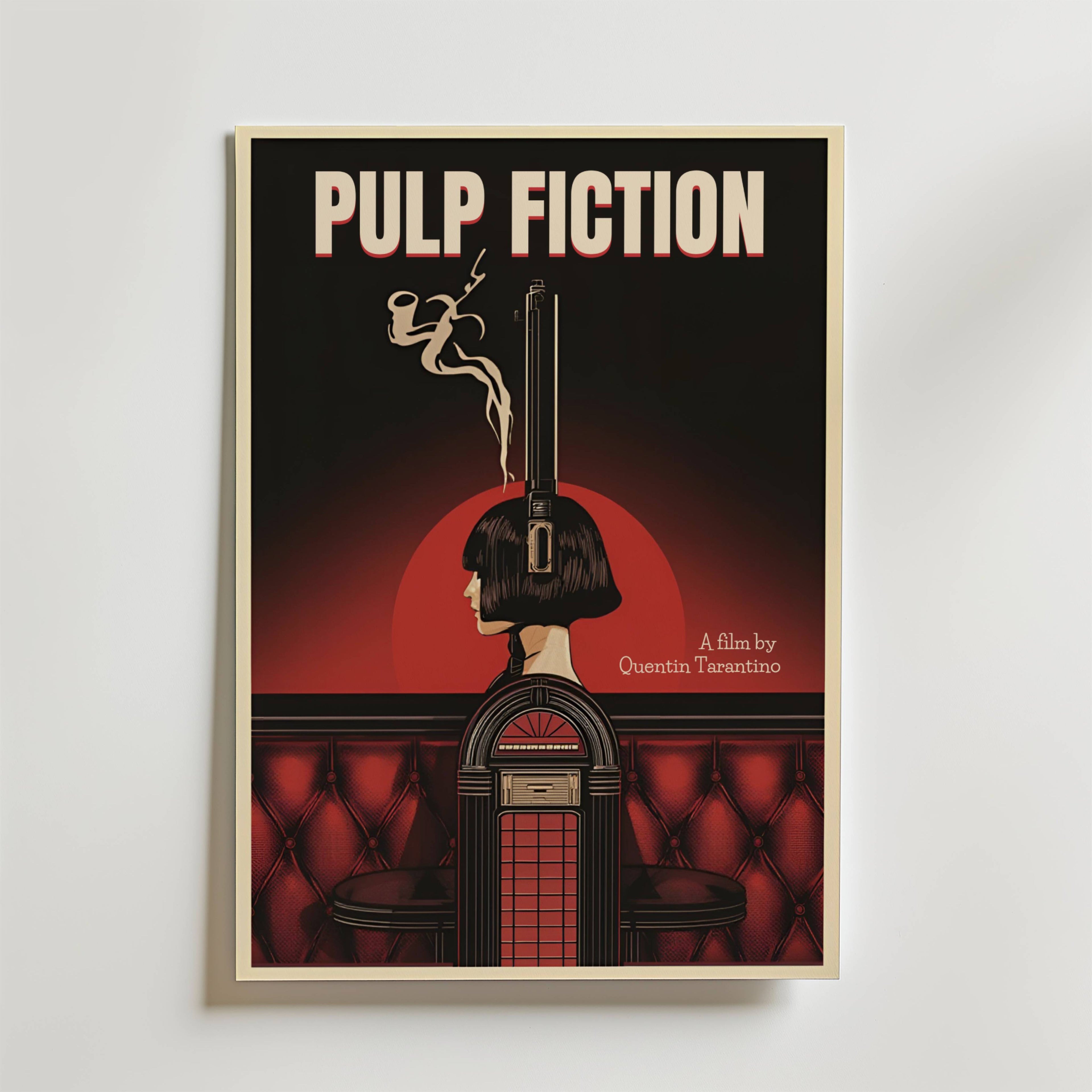 Pulp Fiction – Retro Edition – stilfullt konsttryck från Bozetto, tryckt på matt finpapper