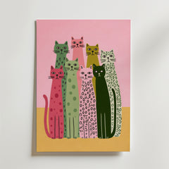 Colorful Cat Lineup Poster