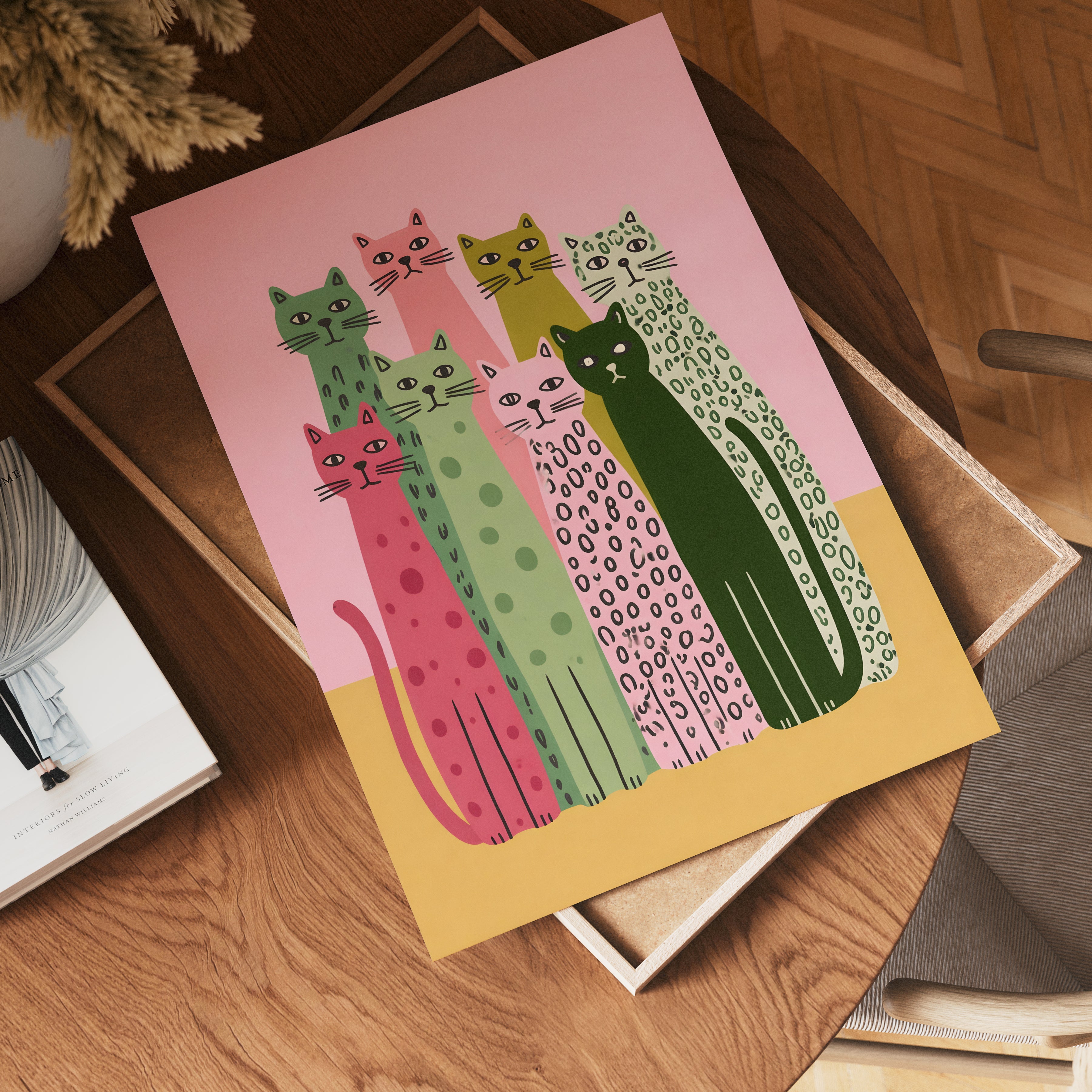Colorful Cat Lineup Poster