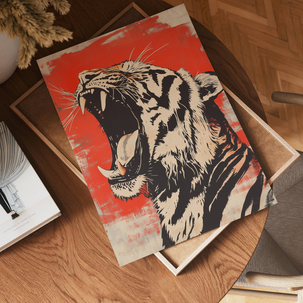 Red and Black Tiger Poster