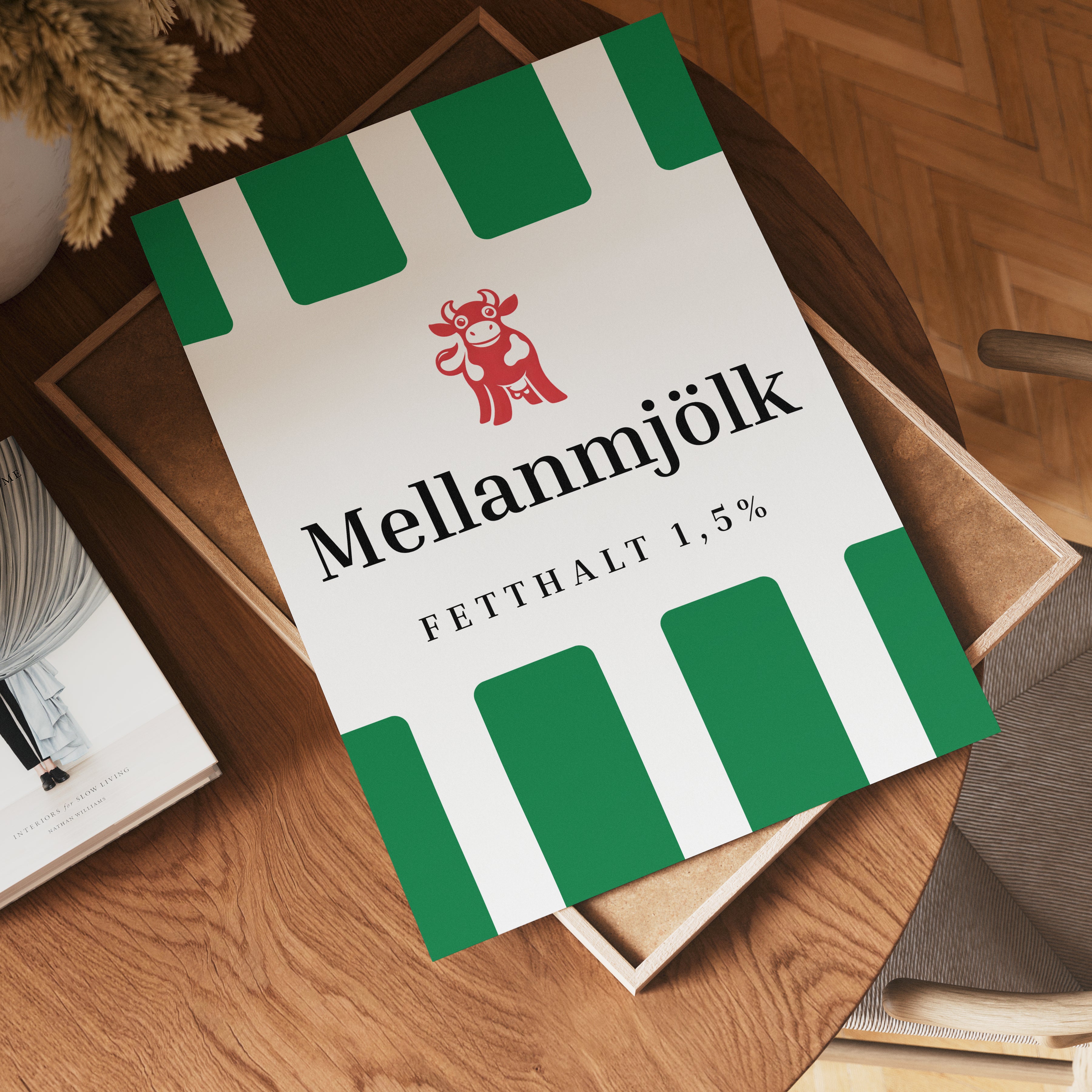 Scandinavian Mjölk Green Label Poster – poster väggdekoration