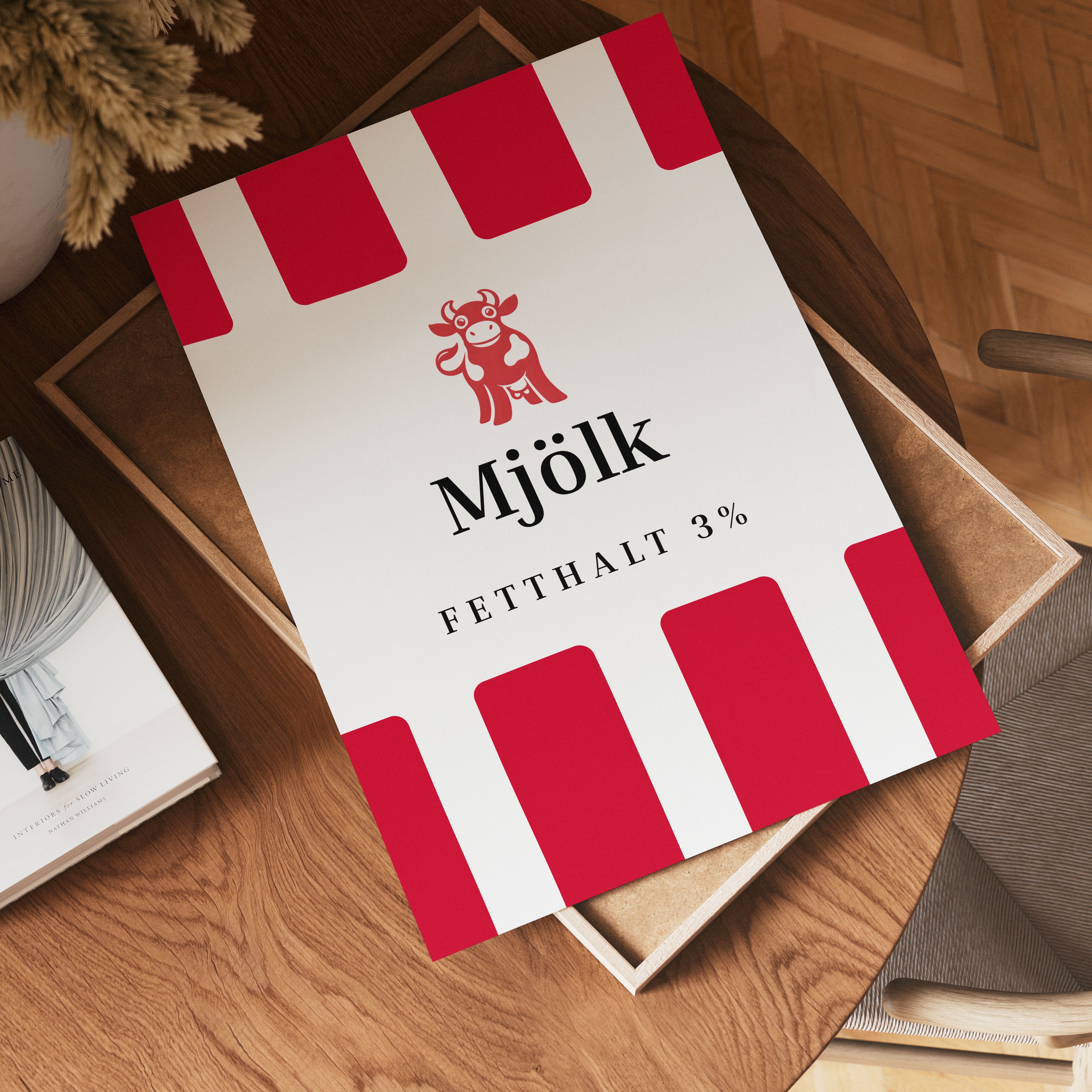 Scandinavian Mjölk Red Label Poster – poster väggdekoration