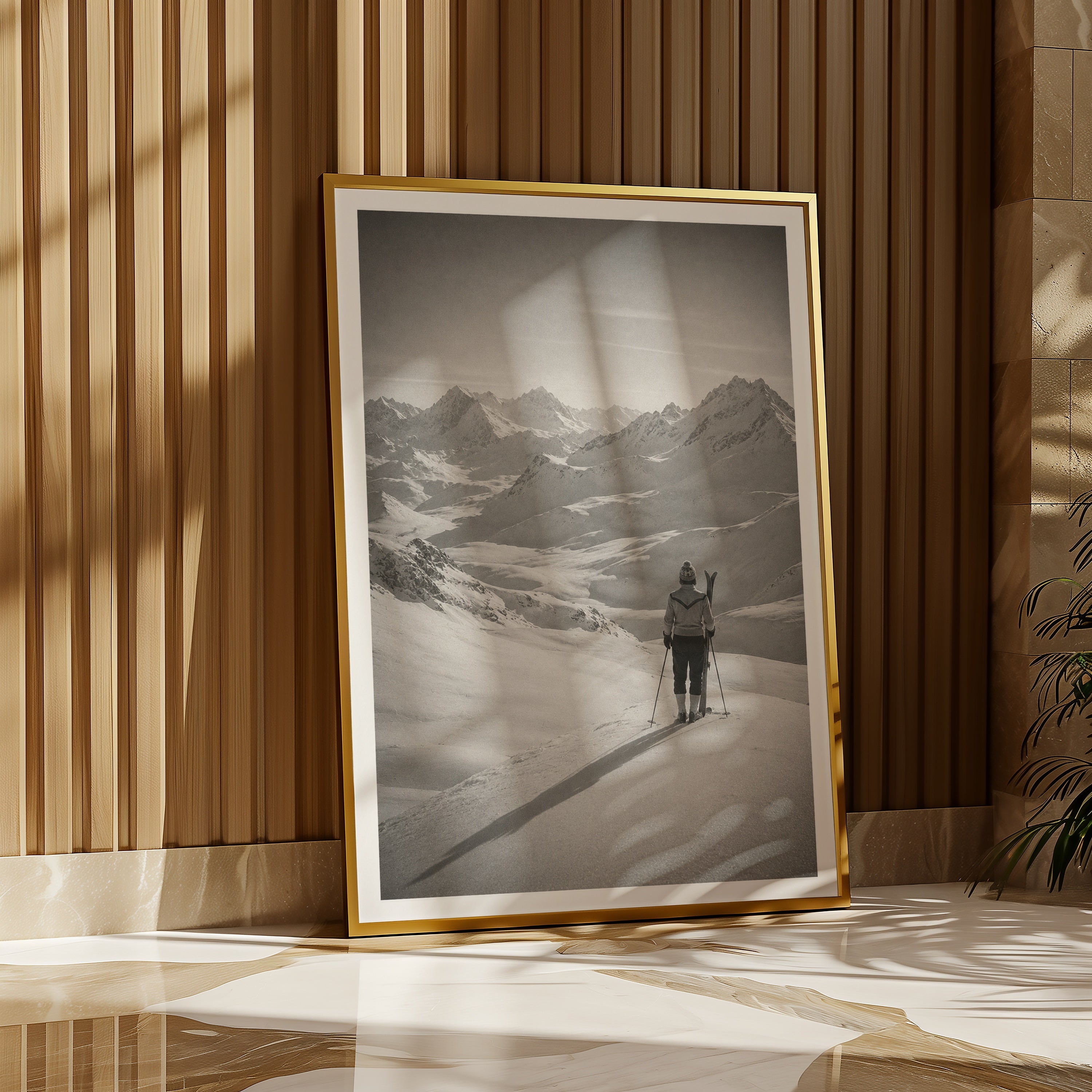Solitary Skier in the Alps Poster