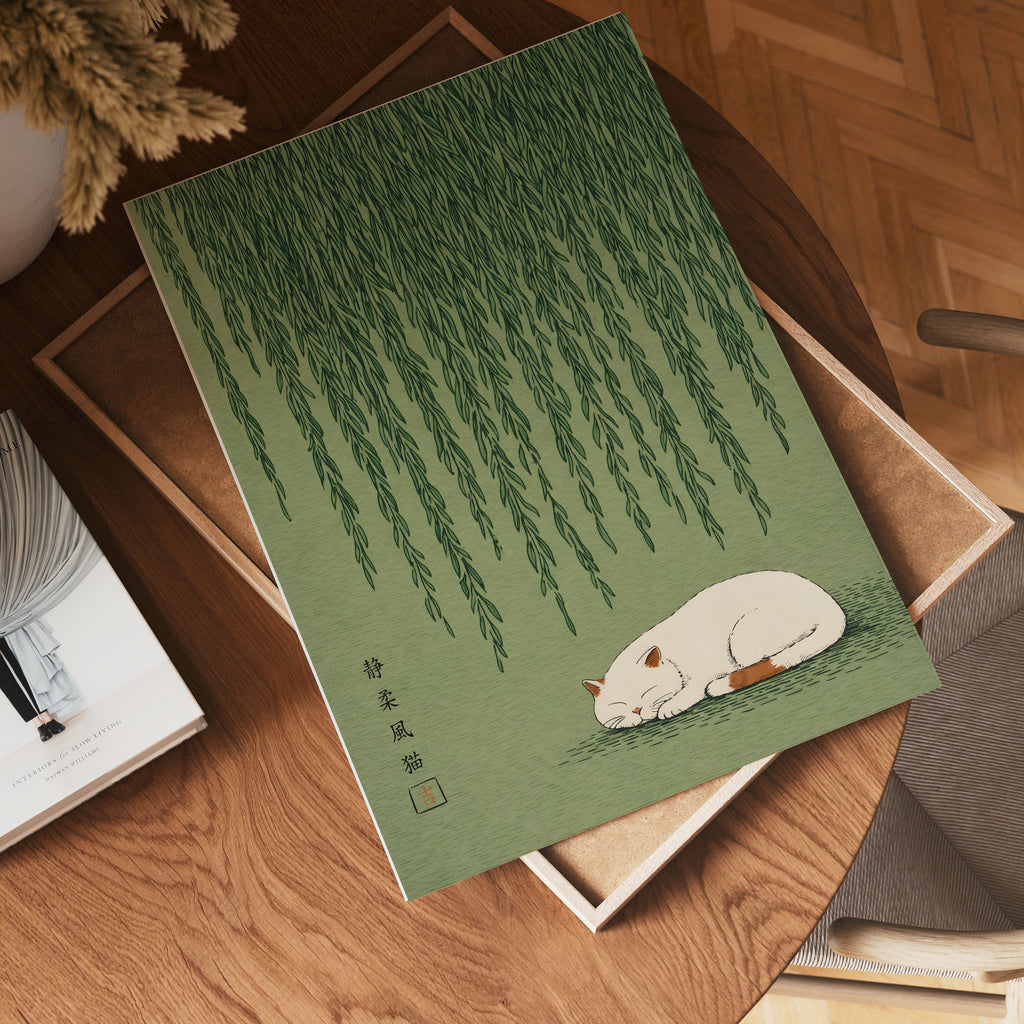 Silent Willow Cat Poster – poster väggdekoration