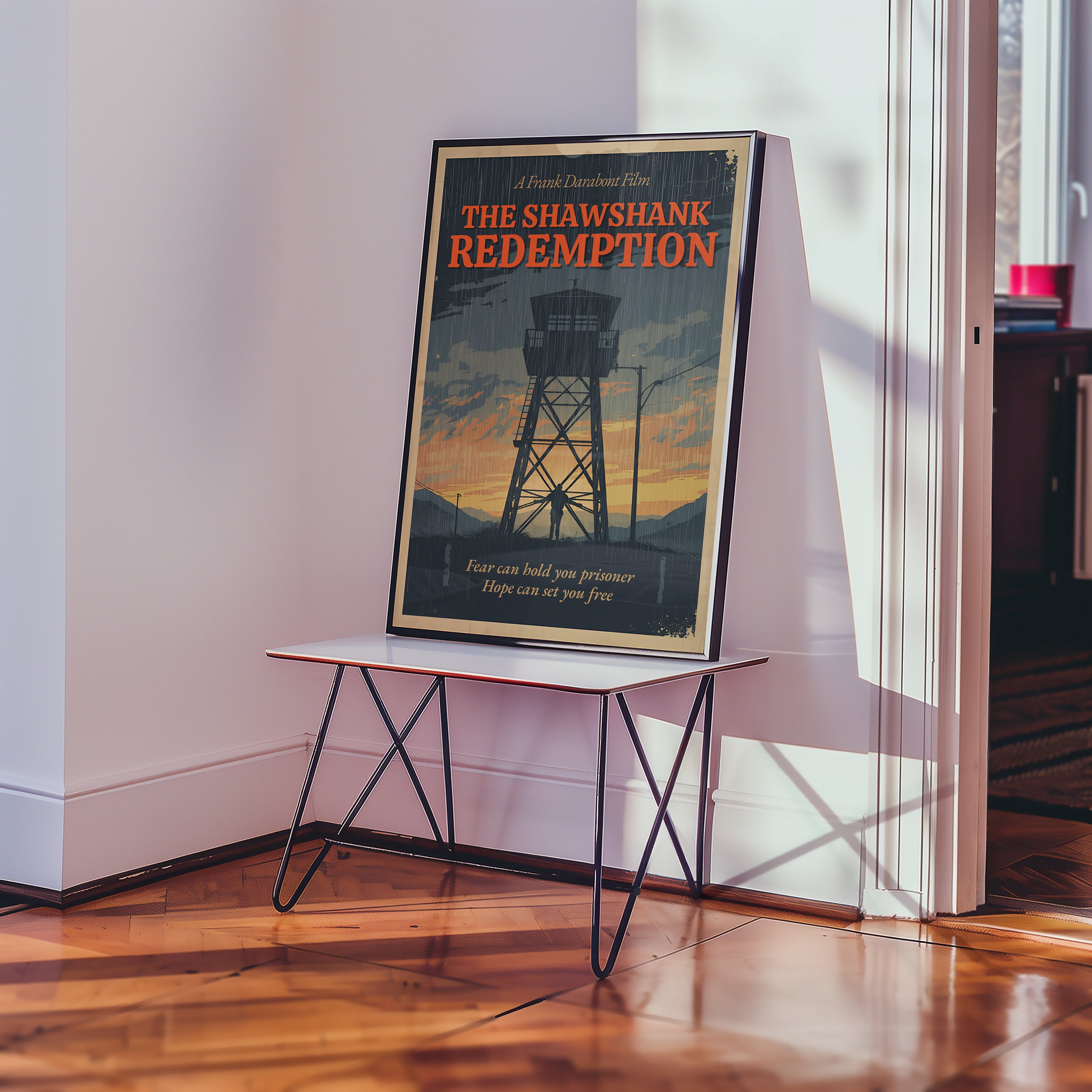 Mockup av The Shawshank Redemption affisch på vägg – köp enkelt hos Bozetto i hög kvalitet